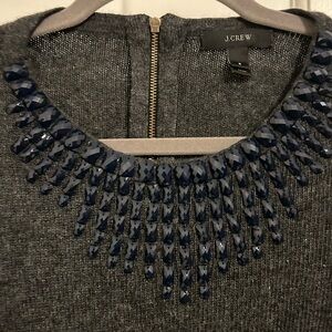 J Crew Jewel Neckline wool blend sweater- size small